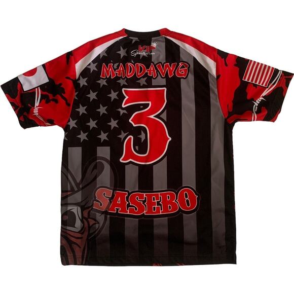 The Outlaws Mens Size S #3 Maddawg Sasebo Guns Skull Smoke Bandana Jersey Shirt - Picture 3 of 16